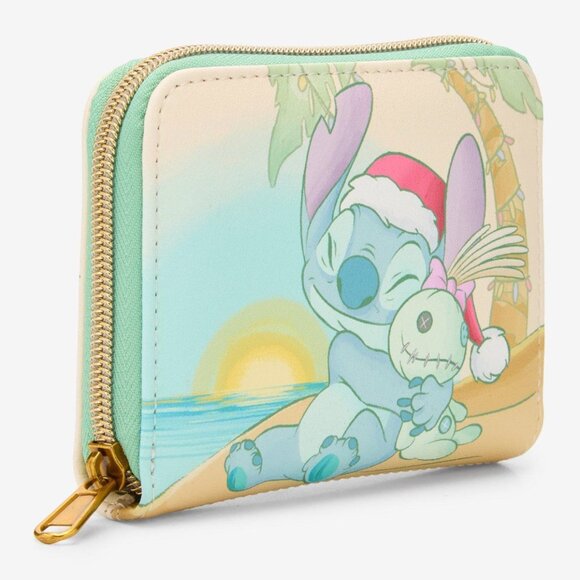 Loungefly Disney Stitch & Scrump Holiday Beach Mini Zipper Wallet BNWT - Picture 2 of 8